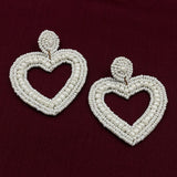 Dainty Heart Earrings (white)