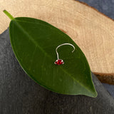 Garnet Star Nose Pin