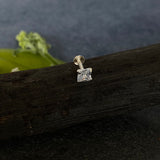 Zircon Square Nose Pin (long screw & thinner stem)