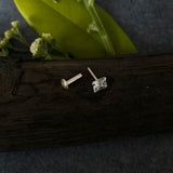 Zircon Square Nose Pin (long screw & thinner stem)