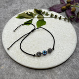 Evil Eye With Silver Beads Anklet