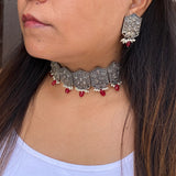 Ruby Floral Kundan Choker Set