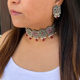 Emerald & Ruby Choker Set