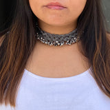 Silver Plaid Choker