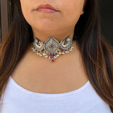 Peacock With Ruby Choker