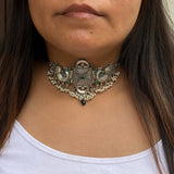 Peacock With Emerald Stones Choker