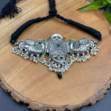 Peacock With Emerald Stones Choker