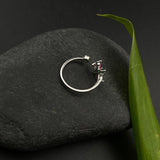 Ruby Emerald Flower Toe Ring (single)