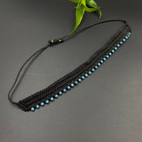 Black Macrame With Turquoise Beads