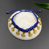 Royal Blue & Brass Charms Anklet
