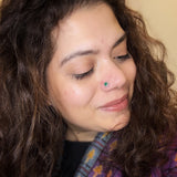 Emerald Square Nose Pin