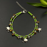 Green Ele Double Layered Anklet