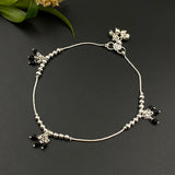Black & Silver Beads Anklet