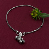 Silver Rope Anklet With Ghungroos