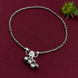 Silver Rope Anklet With Ghungroos