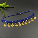 Royal Blue & Brass Charms Anklet
