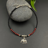 Gypsy Ele Anklet (Red & Black Beads)