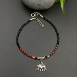 Gypsy Ele Anklet (Red & Black Beads)