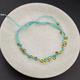 Sage Green Gold Sequins Bracelet