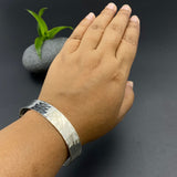 Hammered Brass Wrist Cuff (silver)