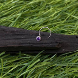 Amethyst Dot Nose Pin