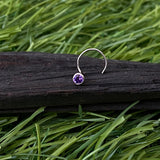 Amethyst Dot Nose Pin