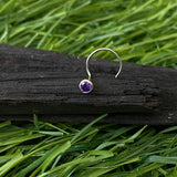 Amethyst Dot Nose Pin