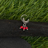 Red Crescent Moon Nose Pin