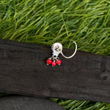 Red Hanging Beads Nose Pin