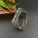 Square Bangle (Ruby & Zircon)