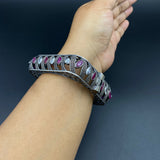 Square Bangle (Ruby & Zircon)