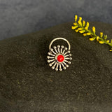 Red Dandelion Nose Pin