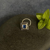 Sapphire Marcasite Nose Pin