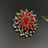 Floral Red Afghani Ring