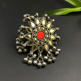 Gold & Red Mirror Afghani Ring