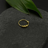 Spiral & Bead Nose Ring (gold plated)