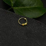 Spiral & Bead Gold Plated Nose Ring(small)