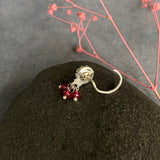 Ruby Hanging Beads Nose Pin