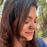 Emerald Marigold Nose Pin