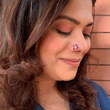 Ruby Petals Nose Pin