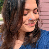 Sapphire Petals Nose Pin