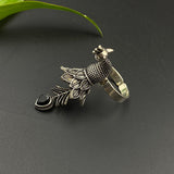 Peacock With Black Stone Ring