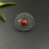 Red Mandala Finger Ring