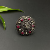 Antique Silver With Ruby Stone Ring