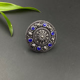 Antique Silver With Blue Stone Ring