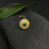 Turq Gold Plated Nose Pin