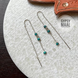 Turquoise & Zircon Thread & Needle Earrings
