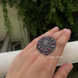 Antique Silver With Ruby Stone Ring