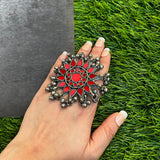 Red Sun Rays Afghani Ring