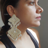 Pearl Dust Earrings (double layered)